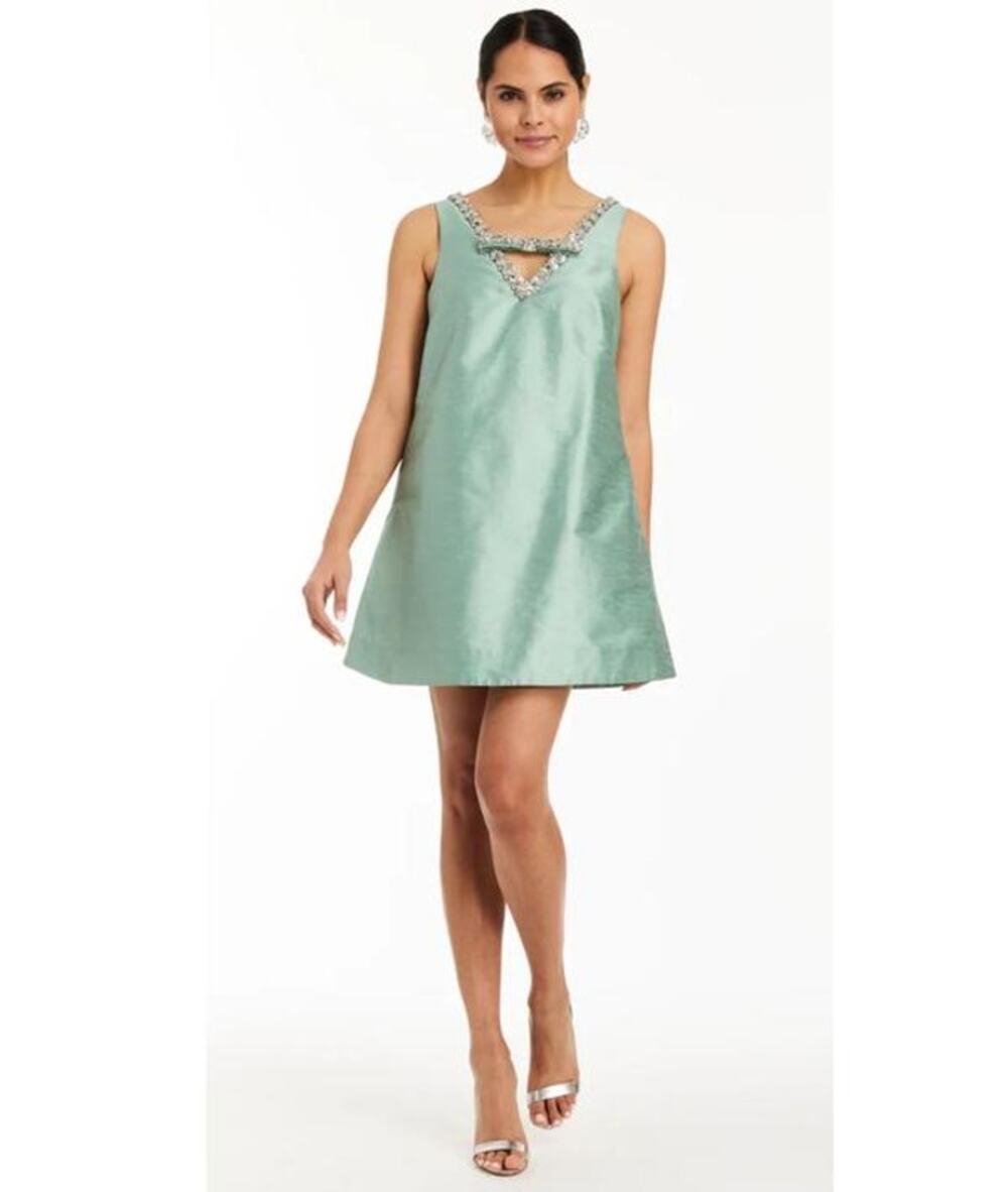 Mestiza New York Willa Jeweled Mini Dress in Jade 2
